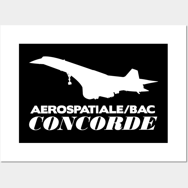 Aerospatiale-BAC Concorde Silhouette Print (White) Wall Art by TheArtofFlying